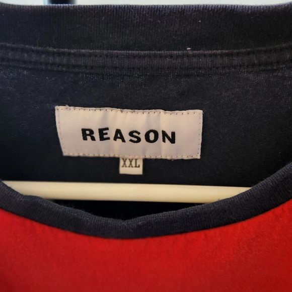 90s Colorblock Syle Tshirt - Mens L - XL - Red Blue Yellow White - Reason Brand - Picture 3 of 3